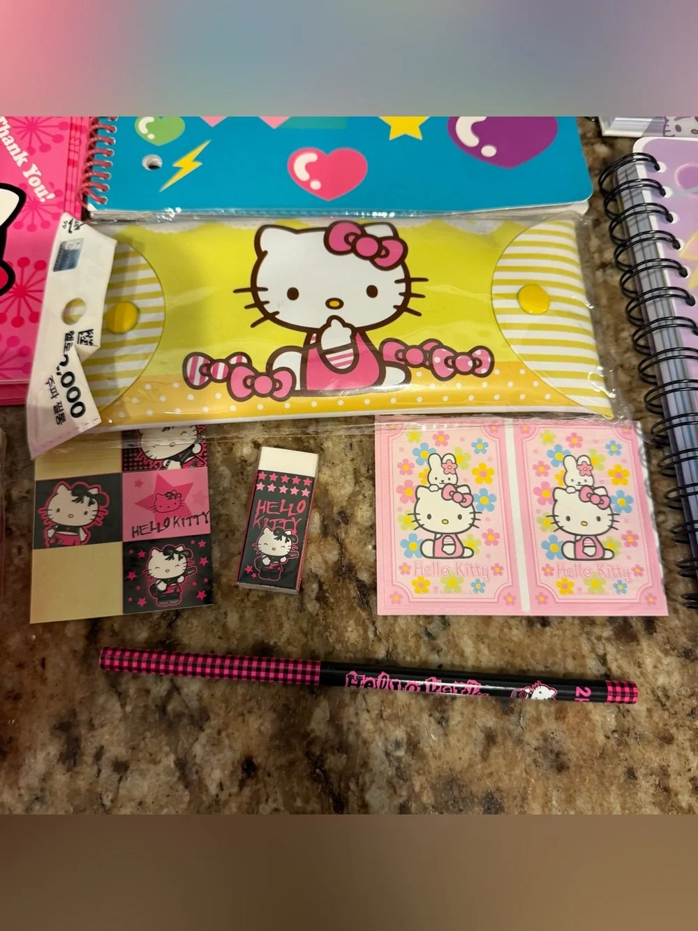 Large Sanrio Hello Kitty School College Supplies Notebook Cards Kawaii Sticker